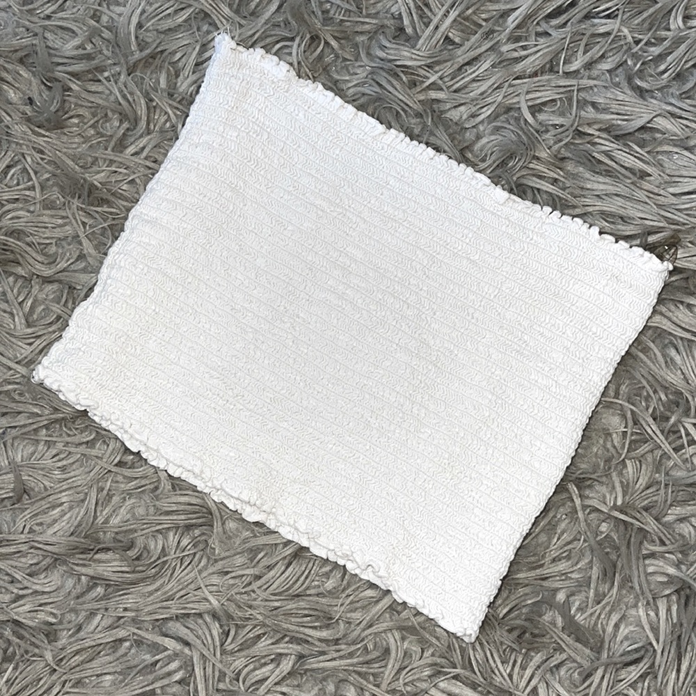 Brandy Melville white scrunched crop top